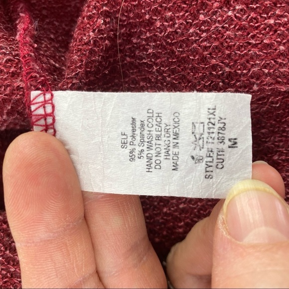 White Birch soft cowl neck cropped soft red sweater, M - Picture 5 of 10